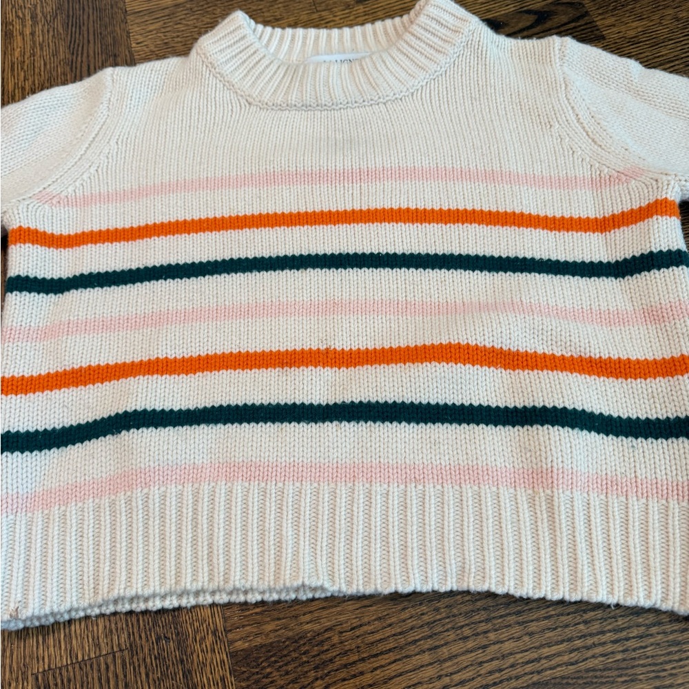 La Ligne mini Marin Striped Cream Sweater